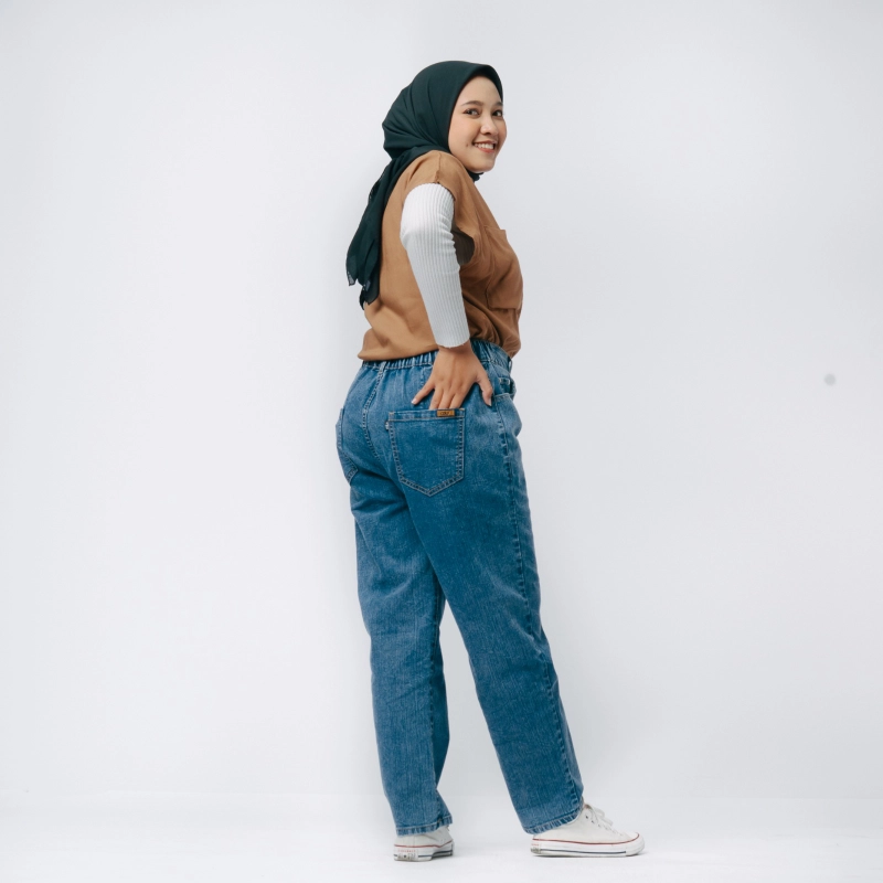 Product image MKY Clothing - BOYFRIEND TAPERED JEANS WANITA BIRU S (26) MIUU02-BLU Biru