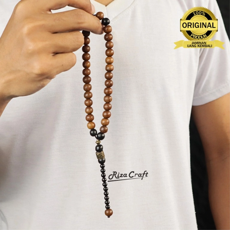 Product image Riza Craft - Tasbih 33 Butir Kayu Galih Kelor Coklat ASLI Kalimantan 33 Butir Coklat