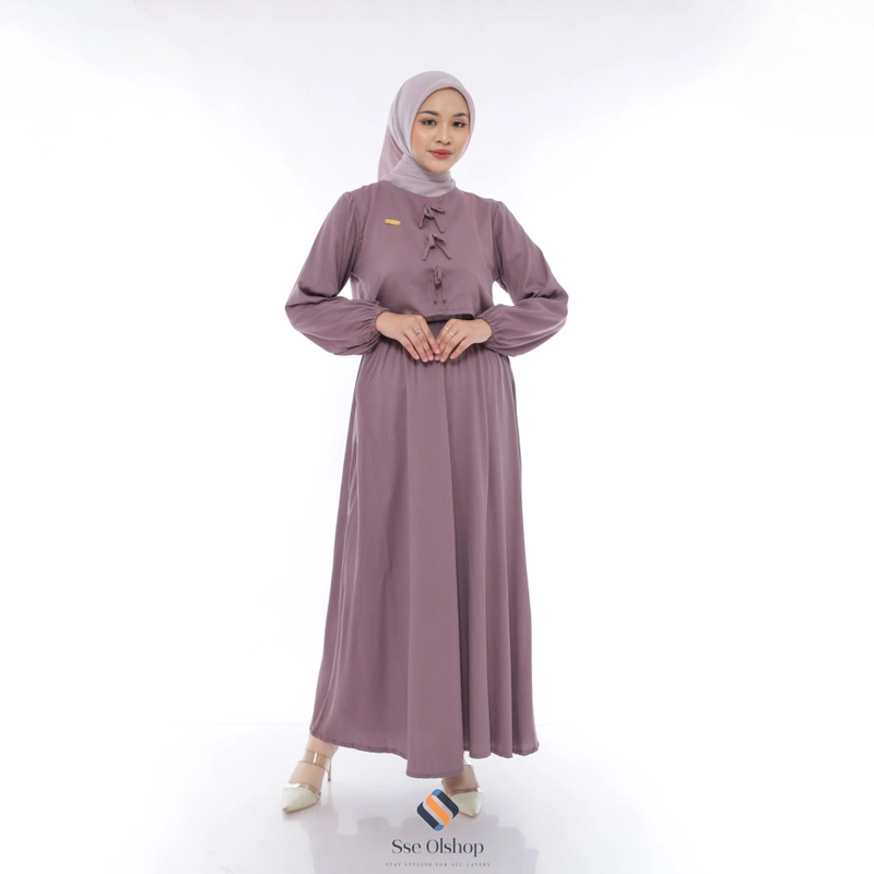 Product image Sseolshop - NOVA setelan baju dan rok wanita panjang terbaru kekinian jumbo L Dark plum