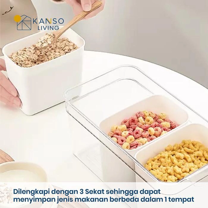 Product image Kanso Living - Kanso Living 5 in 1 Kontainer Penyimpanan Makanan Storage Box Kulkas - 1 Set 2 Sekat 4000 1 Set