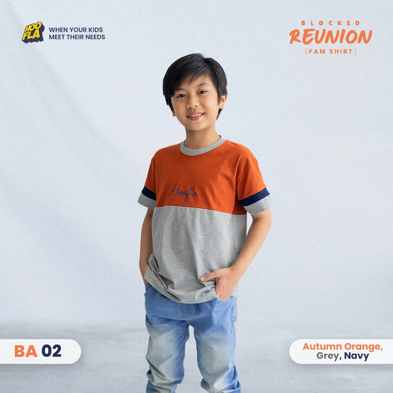 Product image Hoofla - Blocked Reunion Fam Shirt Auntumn Orange S ANAK PENDEK