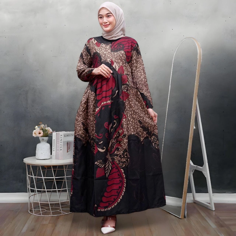 Product image Kois Batik - Gamis wanita batik banyak varian sangat nyman dipakai maxi allsize jumbo 130cm gamis 66