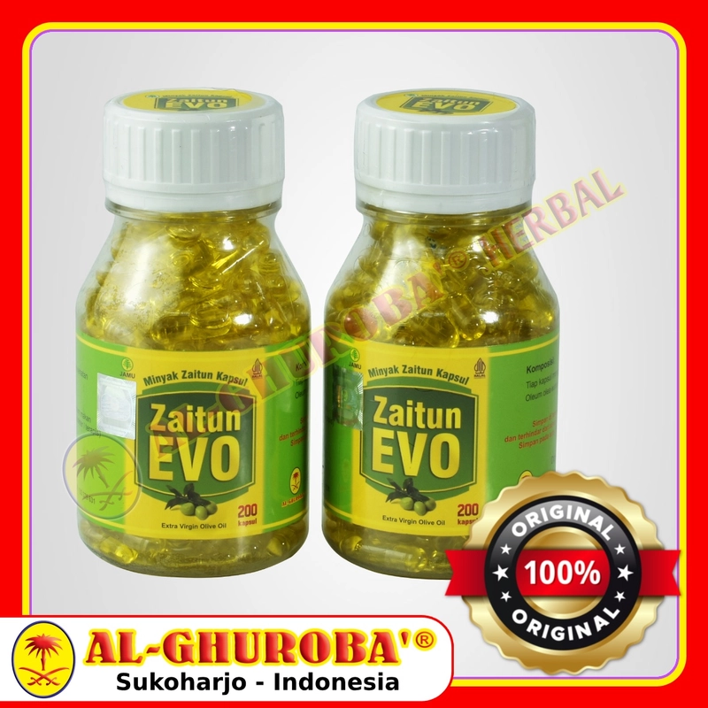 Product image Al-Ghuroba Herbal - Kapsul Minyak Zaitun Extra Virgin EVO Al Ghuroba isi 30-60-150-200 BPOM HALAL 30 Kapsul Minyak