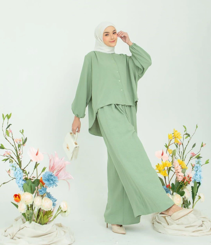 Product image Khisna collection - Ready Zoya set wanita Allsize Sage