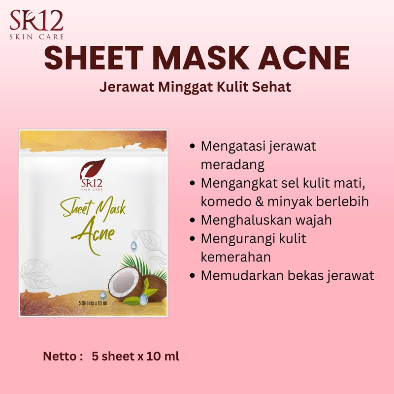 Product image SR12 Sheetmask Acne Mengatasi Jerawat Dan Komedo 5 Sheets Acne
