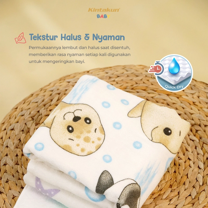 Product image Kintakun Baby - NEW Cotton Baby Towel Handuk Mandi Bayi Anak Katun Ocean Fun 60 x 120 cm 60 x 120 cm Bubbly Sea