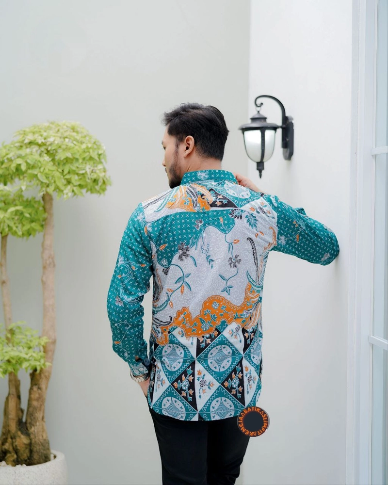 Product image Ks muslim fashion - Kemeja Batik pria dewasa slimfit motif azmi M Kemeja azmi