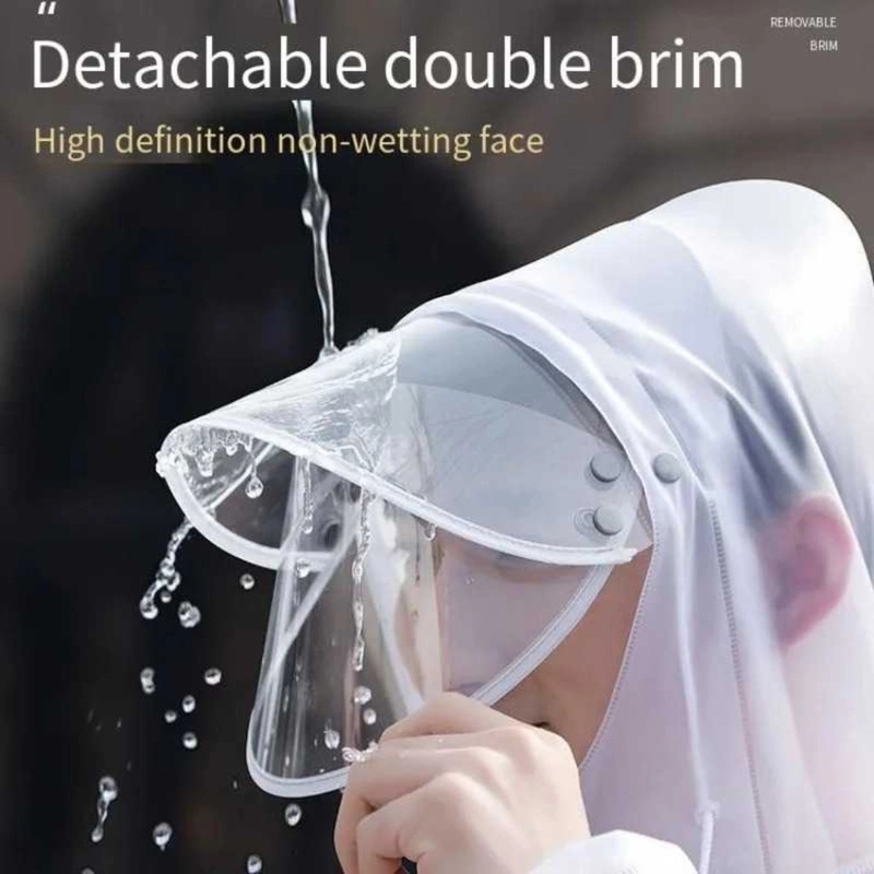 Product image KAMJE Jas Hujan Setelan Motor Dewasa Visor PVC Tebal Waterproof Anti Tembus Angin Raincoat Unisex L Hitam