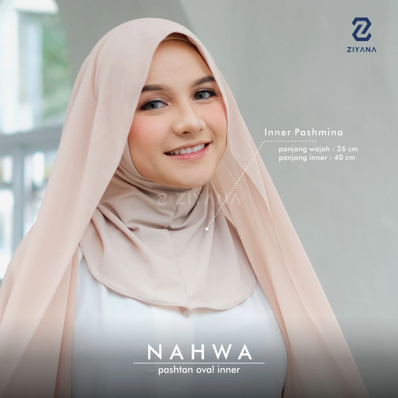 Product image Ziyana Hijab - Pashmina Inner Oval Ceruty Babydoll Premium Nahwa All Size Black