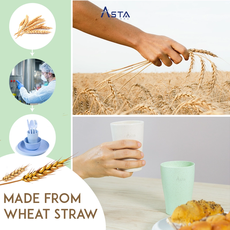 Product image Asta Homeware Official - Asta Gelas Jerami Gandum Tahan Panas Mug Cangkir Tebal Food Grade warna Pink