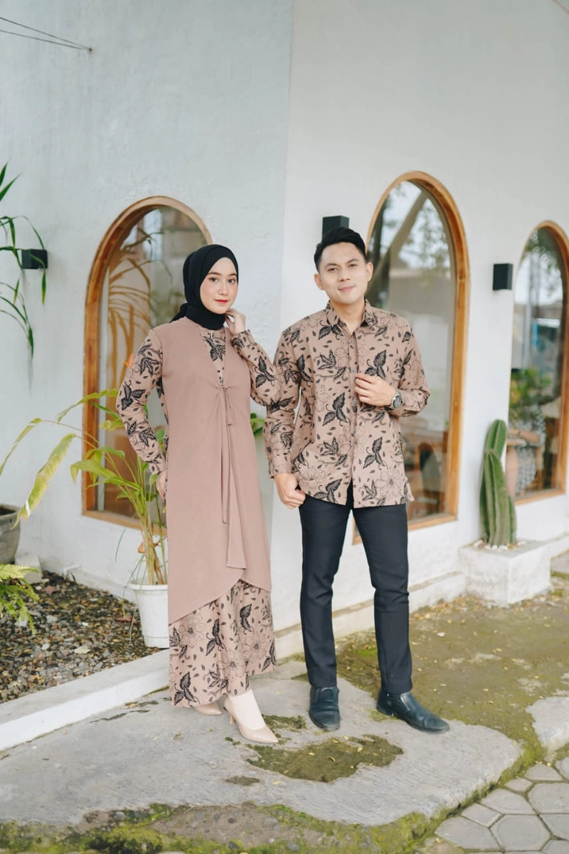 Product image Gamis Batik Syari New Arrival Batik Couple Gamis Batik Couple Best Seller Nathalie Katun Prima Premium KEMEJA M