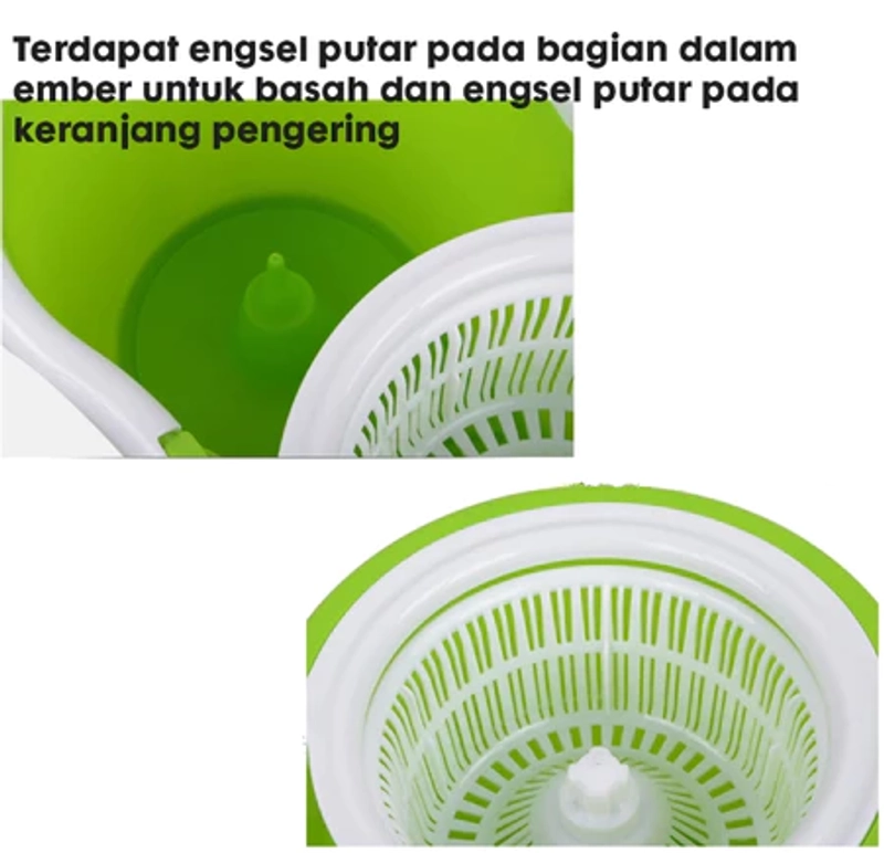 Product image UNIQSO STORE - MAGIC MOP ROTARY ALAT PEL Set Ember Alat Pel Praktis Minimalis Spin Mop Pel 360 Derajat Alat AT 1 UNIT HIJAU
