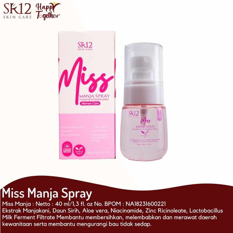 Product image SR12 Miss Manja Wash Dan Spray Mengatasi Bau Tak Sedap Keputihan Dan Gatal-Gatal 40 ml Manja Spray
