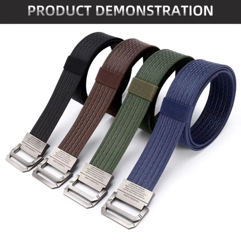 Product image KAHASIL - Ikat Pinggang Sabuk Gesper Pria Nylon Kanvas Kepala Besi Panjang 120cm KHBELT1030 all variant CREAM