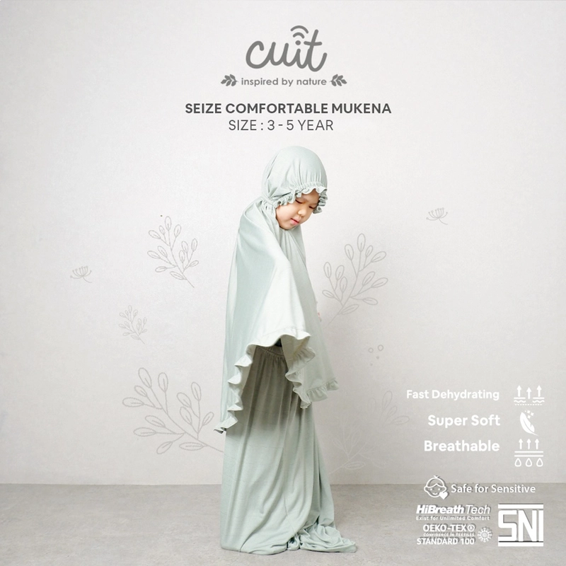 Product image CUIT Baby 3 - 5 Tahun Seiza Comfortable Mukena with Pouch S Green