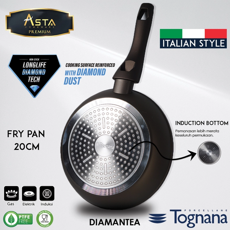 Product image Asta Homeware Official - Tognana Italy Frying Pan 20 cm Anti Lengket Premium Cookware Size 20 cm