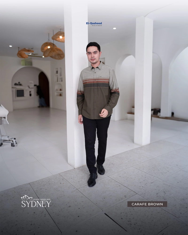 Product image Yasmeera Official - COUPLE SERIES 2025 SYDNEY WARNA CARAFE BROWN S KEMEJA SYDNEY