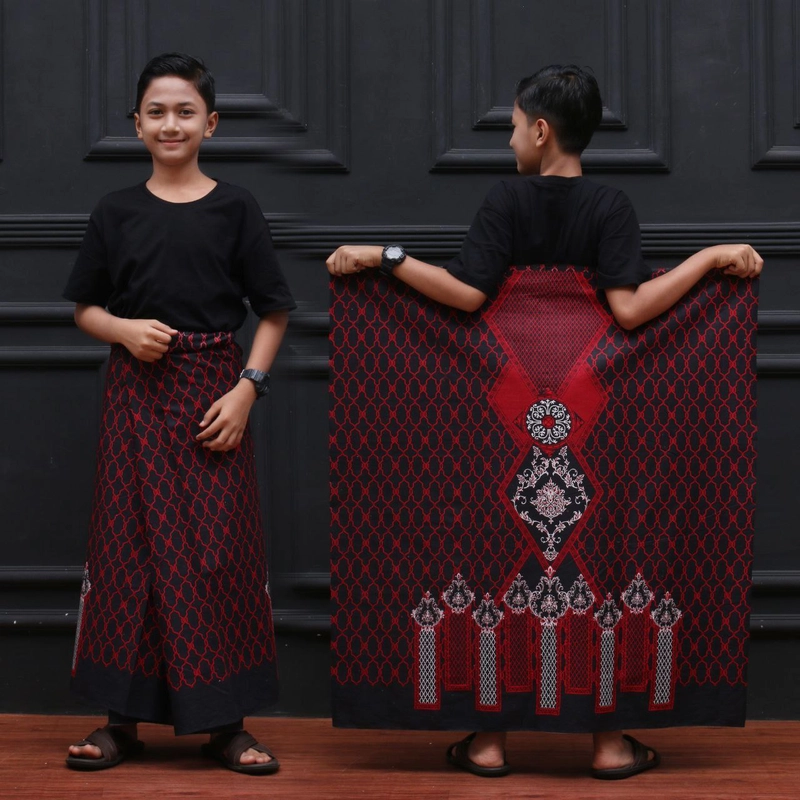 Product image Kois Batik - SARUNG ANAK REMAJA BAGUS BANGET SD SMP MOTIF JARING SARUNG ANAK REMAJA Merah