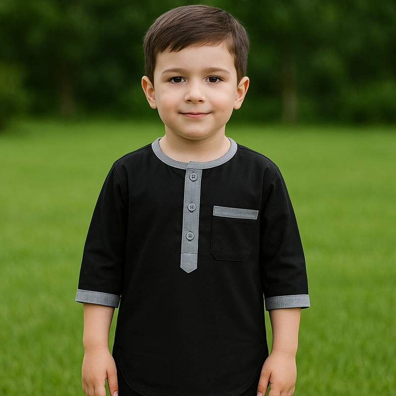 Product image Jckidswear - Atasan Koko Kurta Kaos Anak Usia 4 - 16 tahun M HITAM