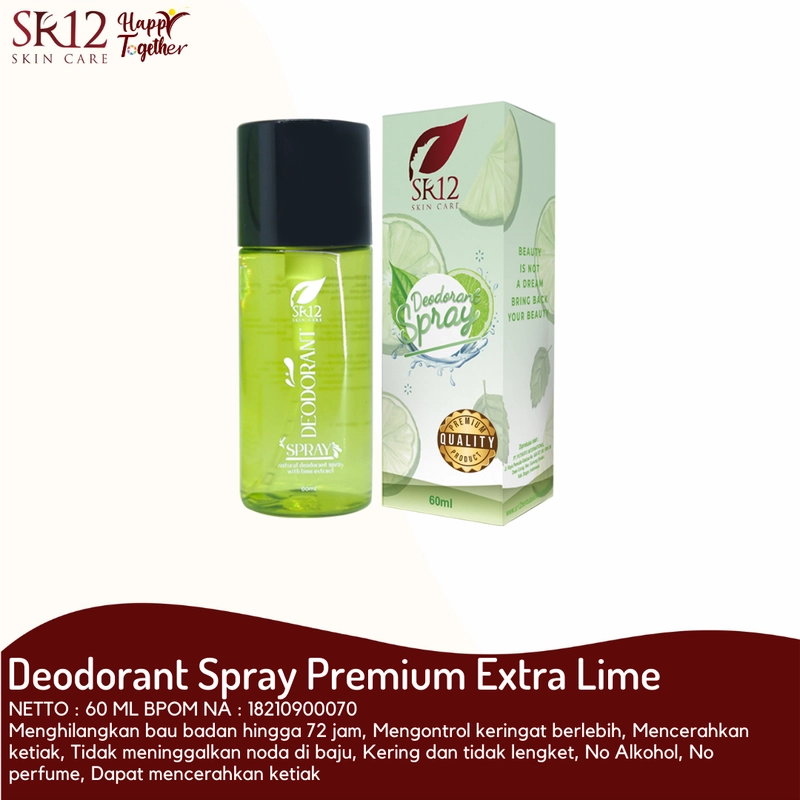 Product image Deodorant Spray Reguler SR12 Menahan Bau Badan Menahan Keringat Berlebih Non Parfum 60 ml Premium
