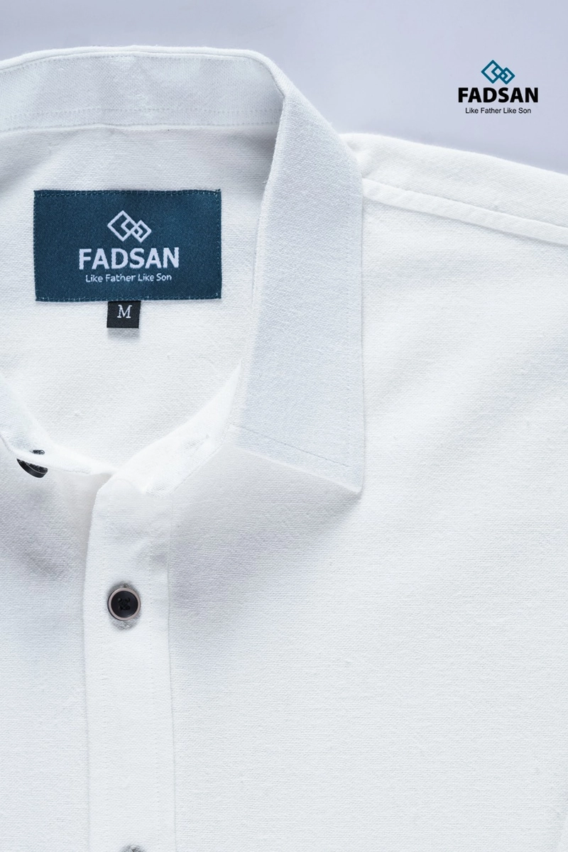 Product image FADSAN - Baju Koko Muslim Lengan Panjang Ayah dan Anak Warna White Bone - Grit Series SIZE ANAK XS GRIT WHITE BONE