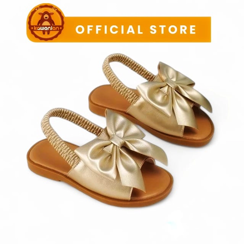 Product image Kawanian - Sendal Anak Perempuan Model Pita Karet Belakang 26 Gold