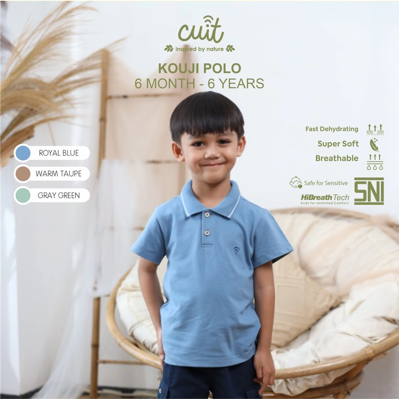 Product image Cuit 6 Bulan - 6 Tahun Kaos Kemeja Anak Laki-laki Polo Shirt Kouji - T-shirt Anak Wangki XXL Royal Blue