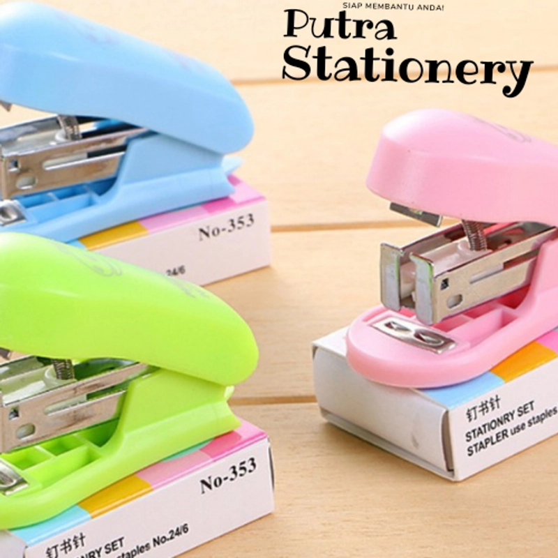 Product image Set Mini Stapler 1 Pcs Merah Muda