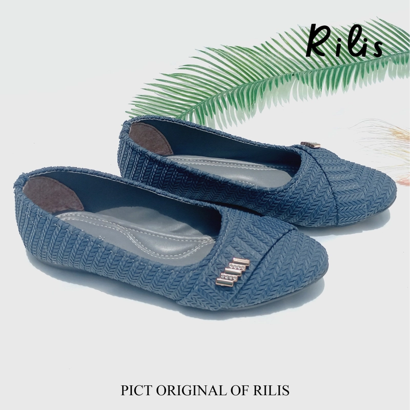 Product image Rilis - Sepatu Wanita Naisha Rajut Flat Shoes (Rilis 07) 40 Denim