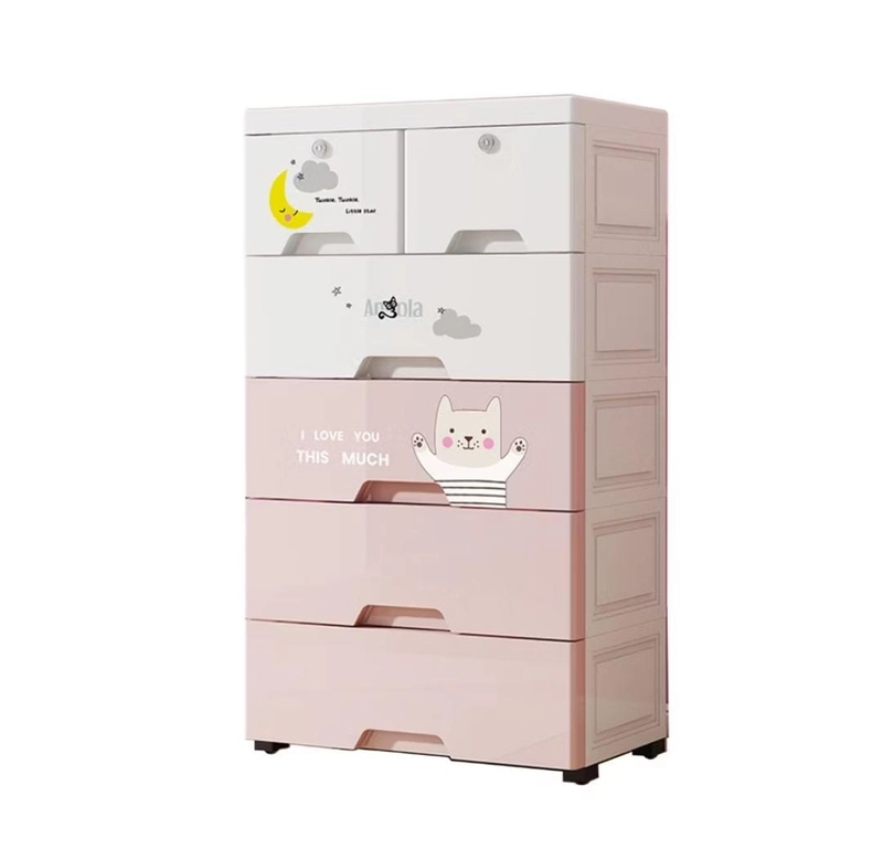 Product image Rizki Electronics - ANGOLA Lemari Pakaian Anak C70 4 TINGKAT PINK/BIRU