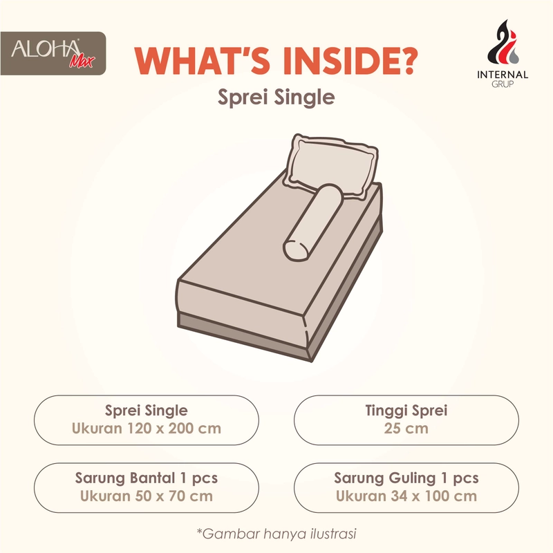 Product image LADY ROSE OFFICIAL - Aloha Max x Ayu Ting Ting Sprei Amarosa 120x200x25 Single 120