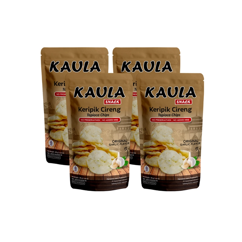 Product image Kaula Snack - Kaula Snack - Paket Bundling 4 pcs Keripik Cireng (Tapioca Chips) 80 gram 4pcs Original garlic