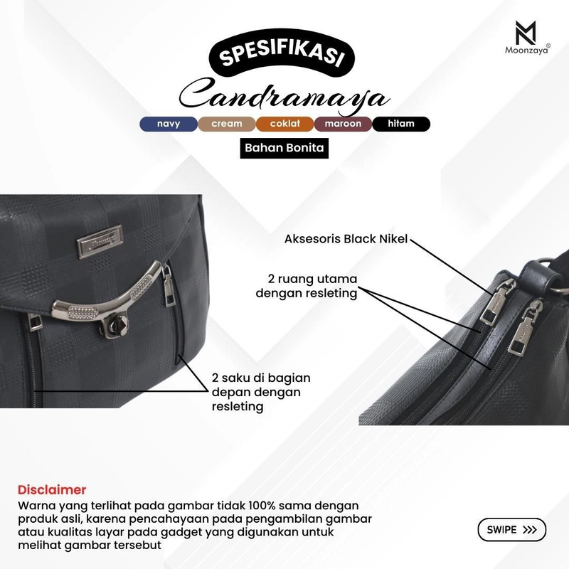 Product image Fashopid - Moonzaya Tas Selempang Wanita Candramaya All Hitam
