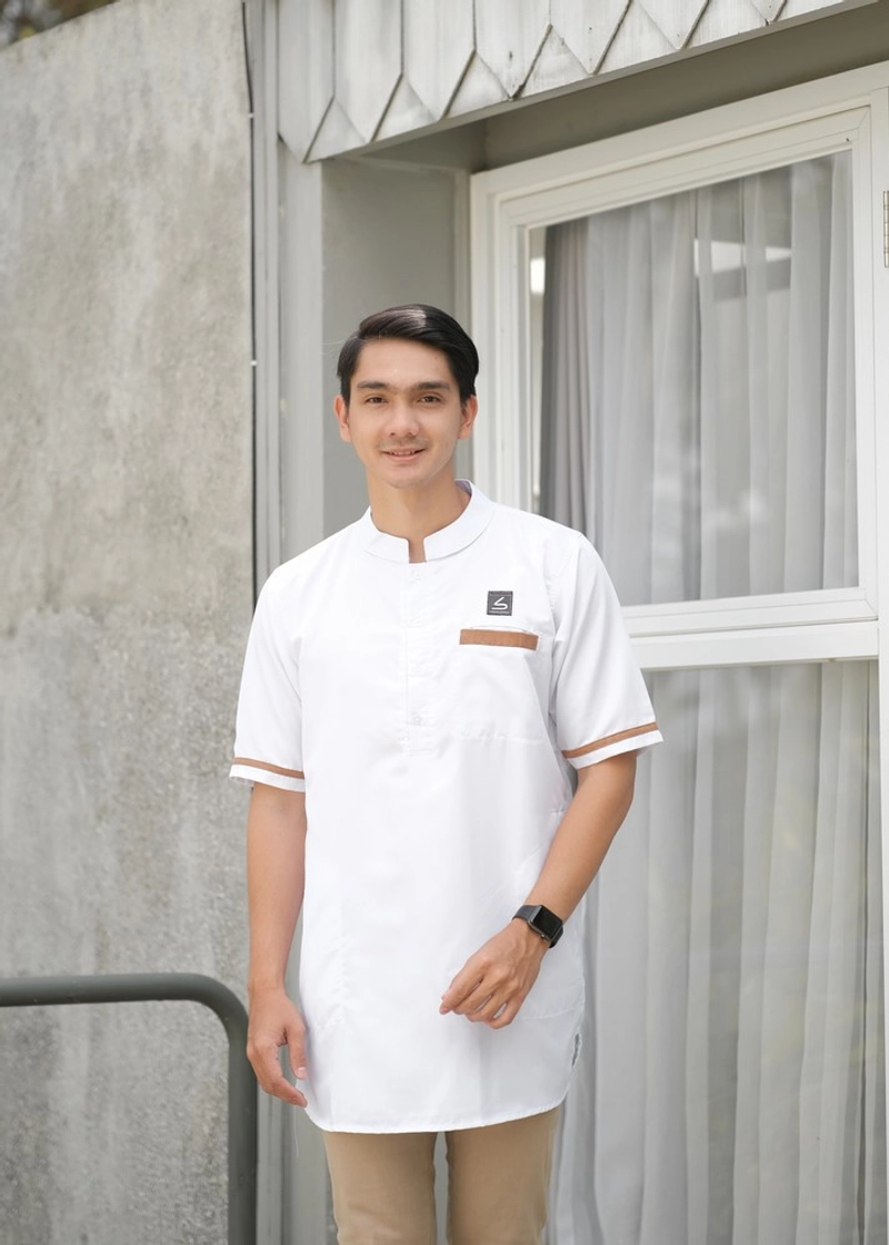Product image 4zima - SB Abu Bakar Baju Koko Kurta Dewasa Modern Fit M White