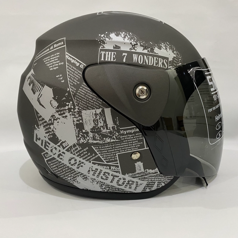 Product image Helm Nuvo News Abu Abu Doff - Helm SNI - Helm Dewasa L Nuvo News Abu Abu Doff