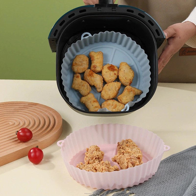 Product image RUMAH RAYA - (PO) Alas Air Fryer Baking Tray Silicone Pan - M02 1 Pcs Gray