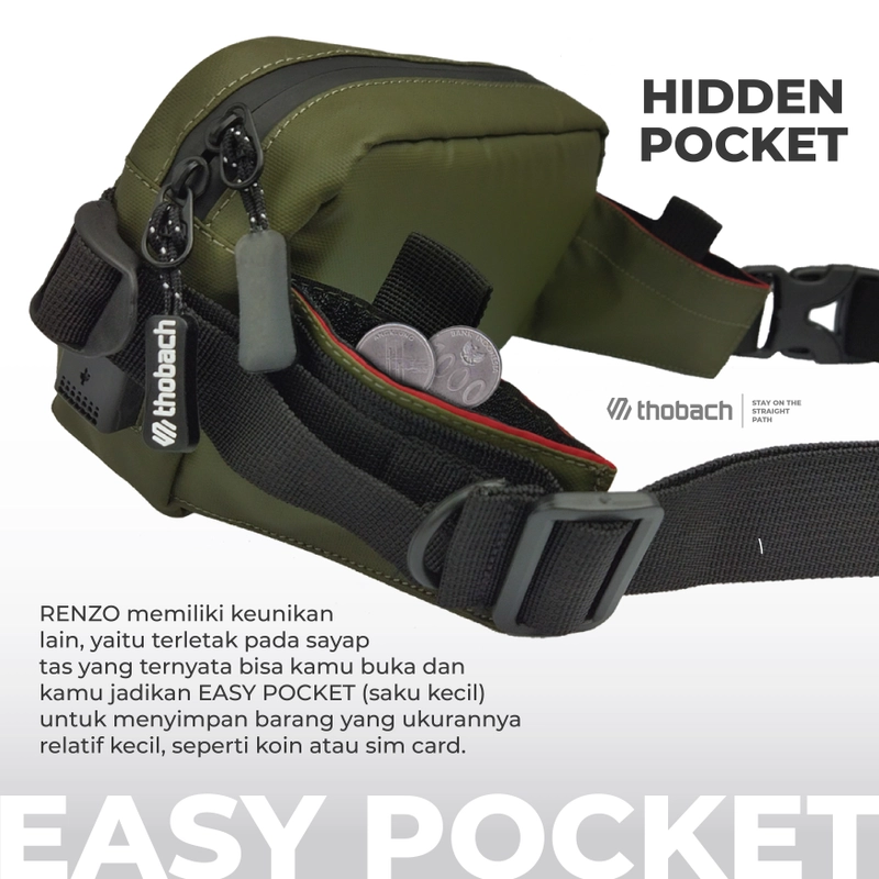 Product image Thobach official - THOBACH Waistbag Anti Air Waterproof RENZO 200 gr Army
