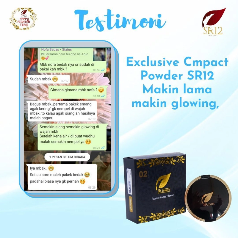 Product image SR12 Herbal Skincare - Exclusive Compact Powder Natural dan Sheer Pink Bedak Padat Long Lasting Full Coverage 14gr Sheer Pink