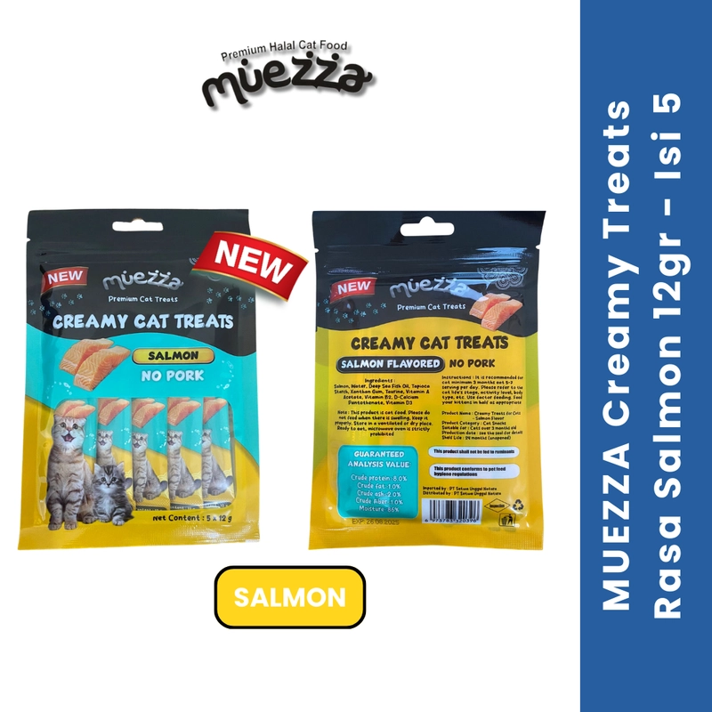 Product image Muezza - Muezza PAKET HEMAT Snack Kucing Basah Creamy Treats 12 gr - Isi 15 180gram Tuna