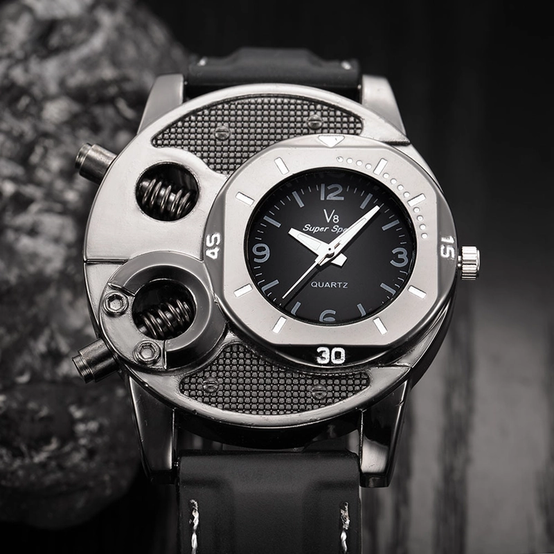 Product image RAYATORY - Super Speed Jam Tangan Analog Luxury + Box - V8 Tipe V8 Black / Hitam