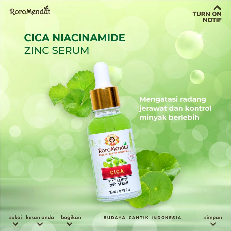 Product image Roro Mendut Skincare - Serum Centella Asiatica Niacinamid Zinc Serum Anti Jerawat 30ml Cica Niacinamid