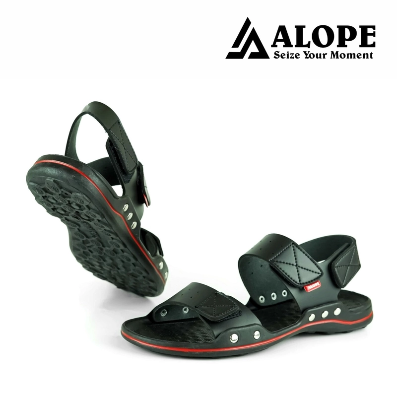 Product image ALOPE OFFICIAL - SANDAL ALOPE VARRO SANDAL KULIT CASUAL SANDAL GUNUNG SIZE 39 SAMPAI 43 39 HITAM