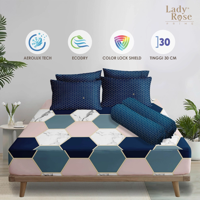 Product image LADY ROSE OFFICIAL - Lady Rose Prime - Bed Cover Set Pikka 180x200x30 King Fitted