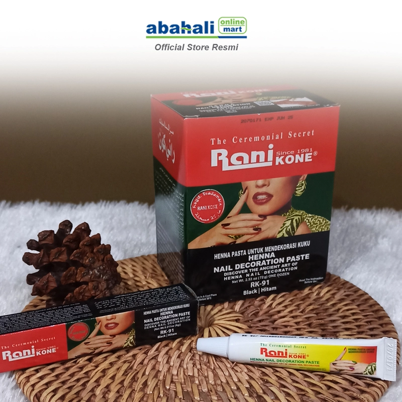 Product image Abahali Mart - Rani Kone 91 Hitam 6gr Original Henna Cone Arab Black 1 pcs hitam
