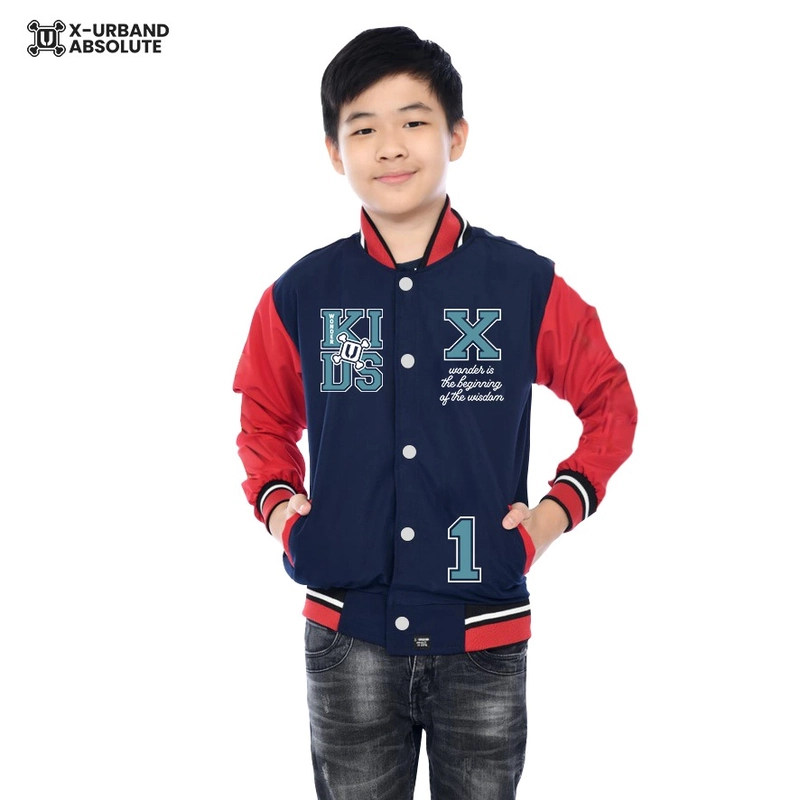 Product image Jaket Varsity Anak Wonderkids K063 S Navy Merah