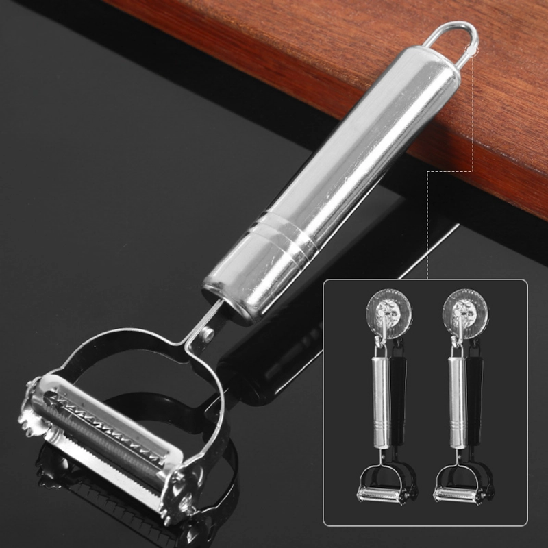 Product image KAHASIL - Pisau Peeler Kupas Parut Buah dan Sayur Stainless Steel Anti Karat 2in1 KMJ213 SILVER