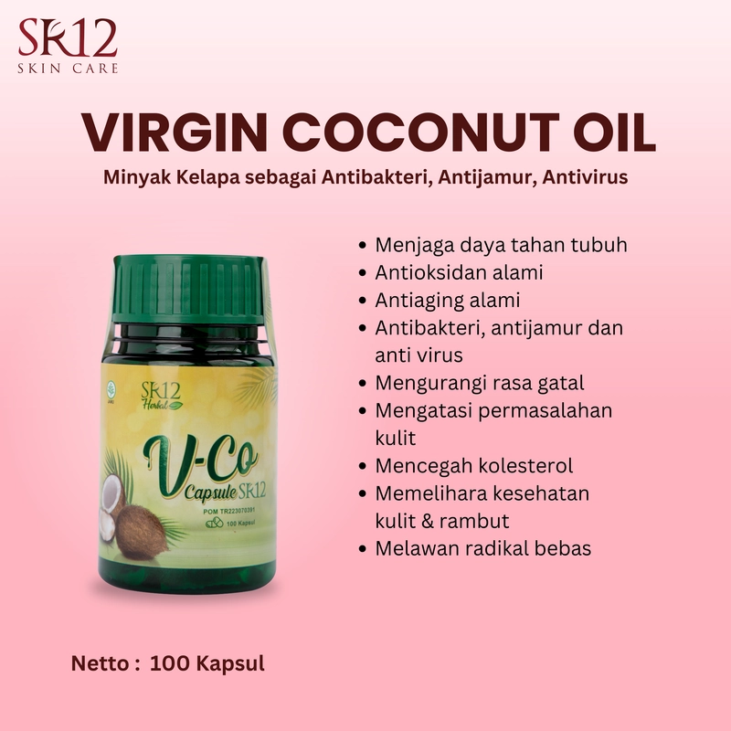 Product image SR12 VCO Kapsul Menjaga Daya Tahan Tubuh Dan Menurunkan Berat Badan 100 Butir Kapsul