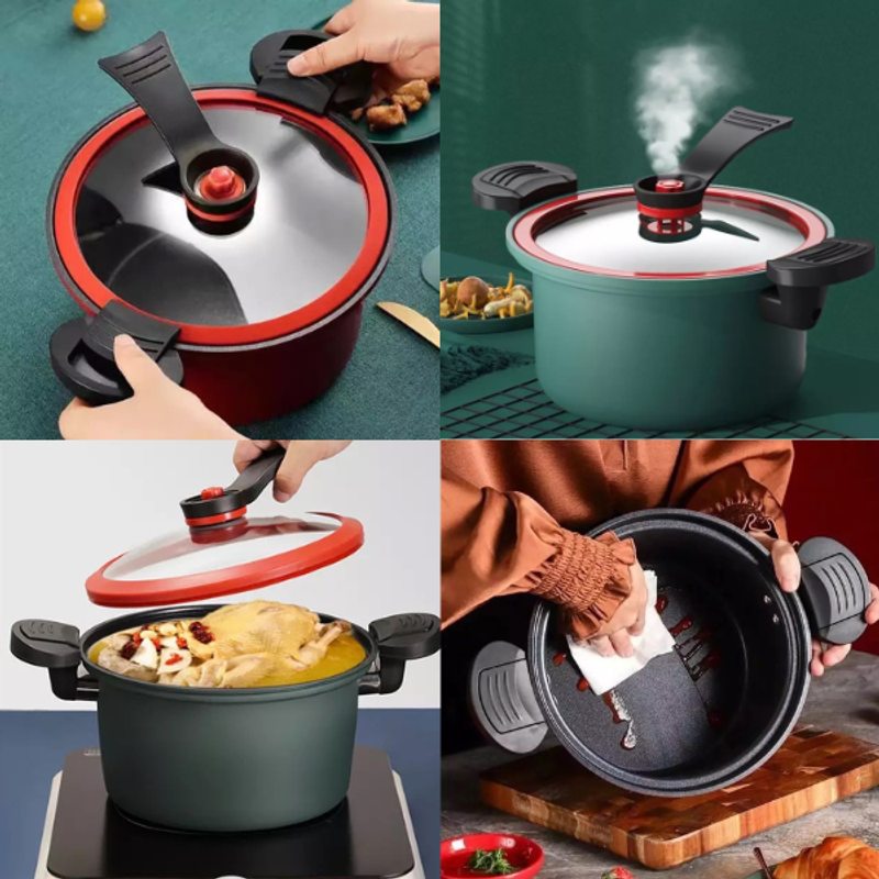 Product image Blooming Deal - Panci Presto Teflon Micro Pressure Cooker Pot Anti Lengket 3500 ml PRESTO MERAH