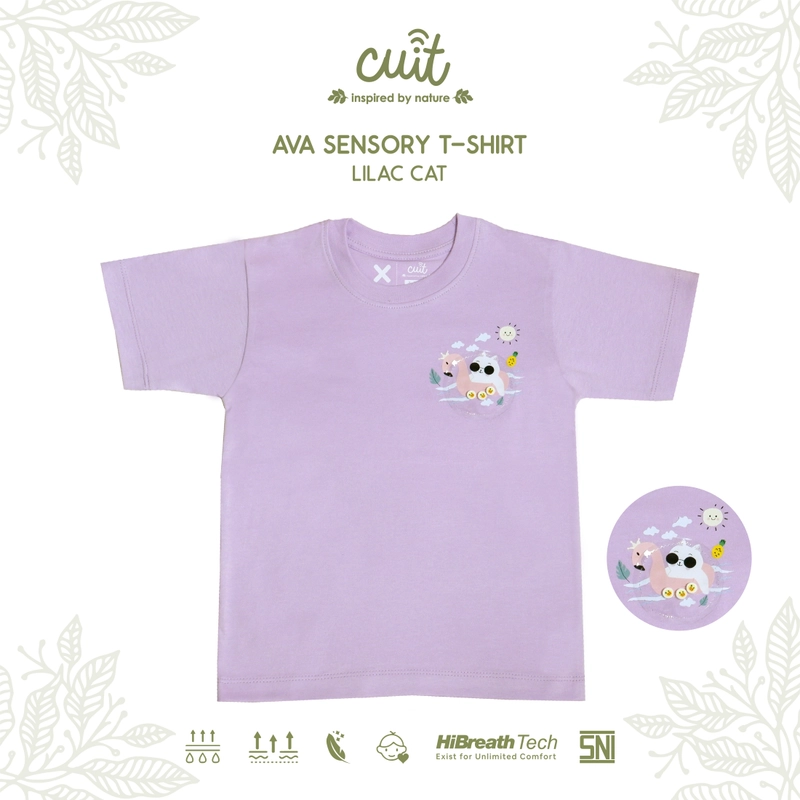 Product image Kintakun Baby - KINTAKUN BABY X CUIT Ava Kaos Tangan Pendek Sensory Tee Bayi Anak 1 - 6 Tahun L (1 - 2 Tahun) Lilac Cat