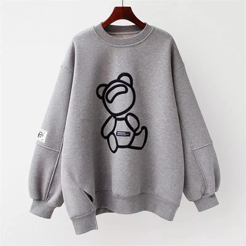 Product image Bursanekashop - Sweater Wanita Zaneta Sweat Fleece Sweter Premium Korean Style ALLSIZE GREY